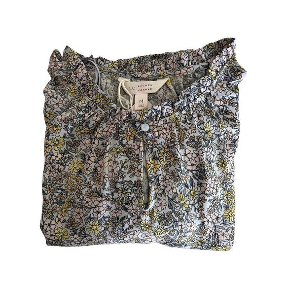 Lauren Conrad Women’s Dress Floral Blue & Pink with Belt SZ M NWT - Picture 2 of 11